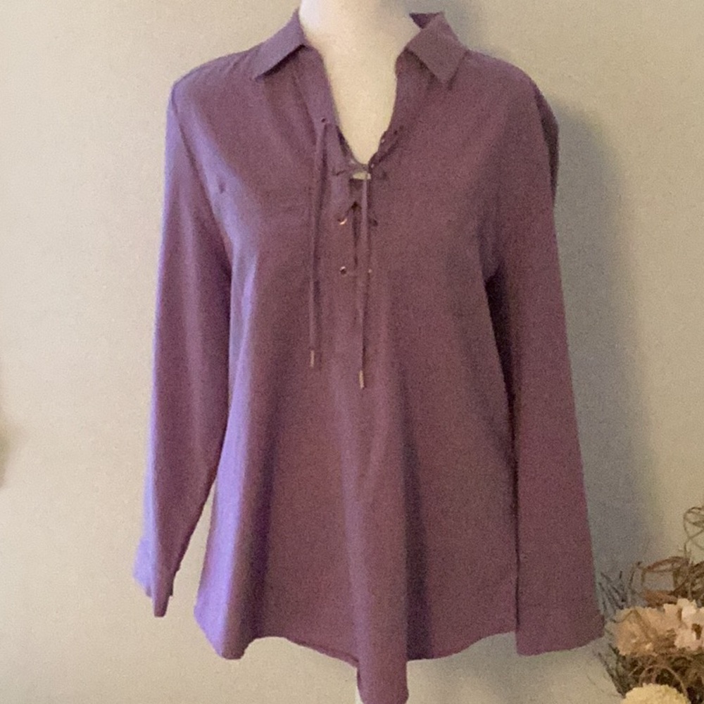 Petite casual blouse with cross front